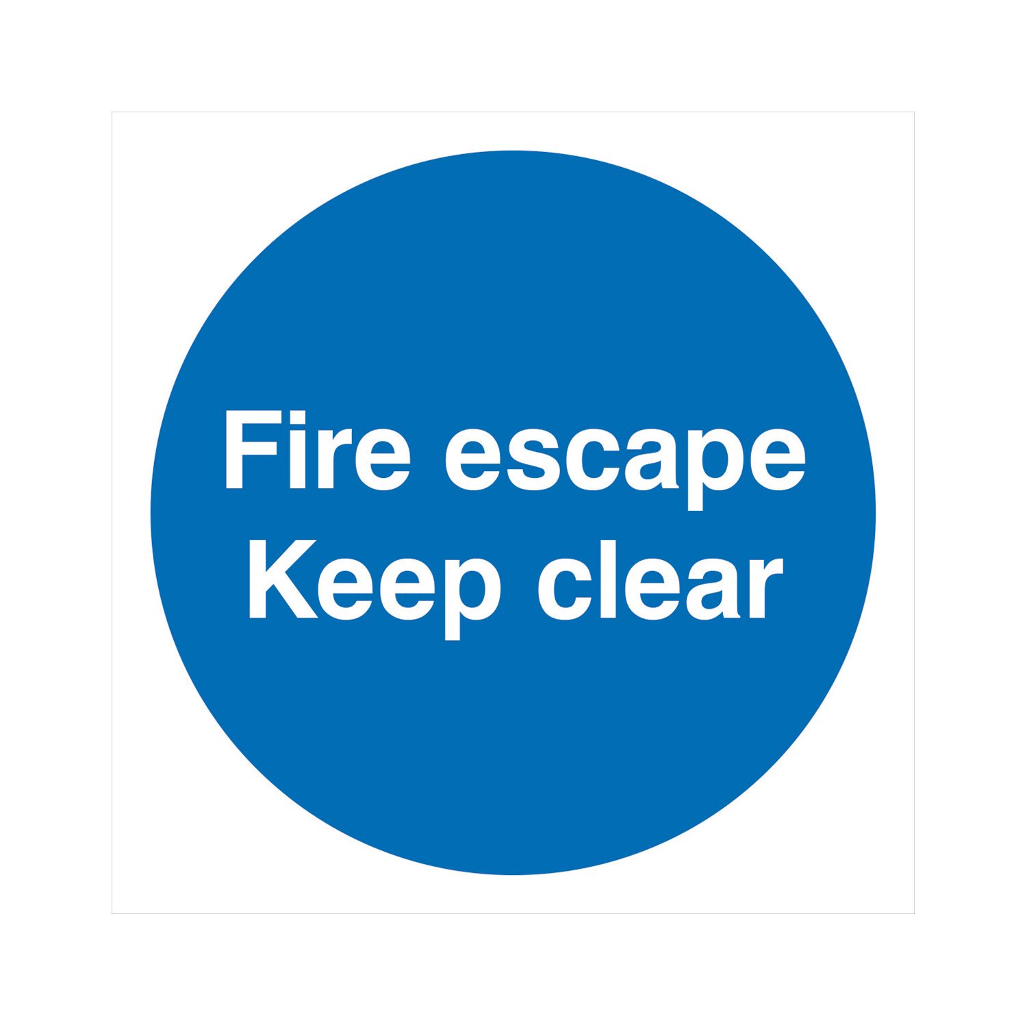 Non Photoluminescent "Keep Clear" Fire Door Sign 100mm x 100mm (833FX)