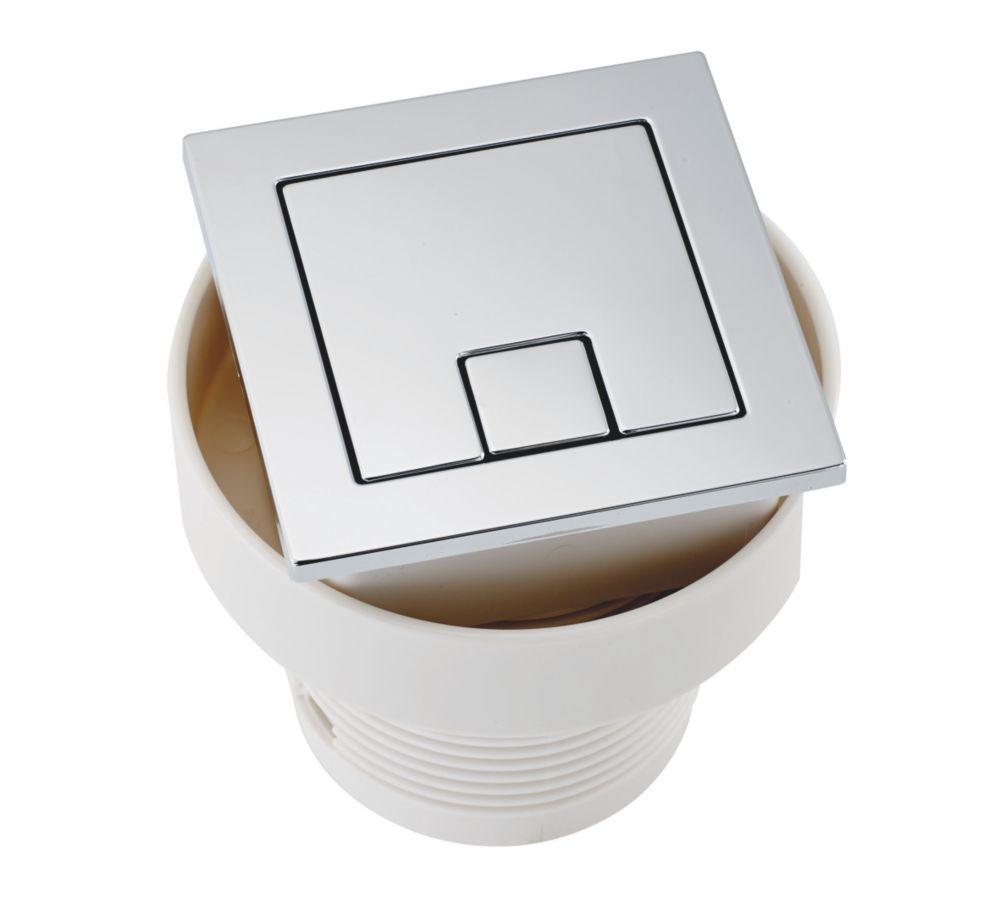 Highlife Bathrooms DualFlush Square Push Button Chrome Screwfix