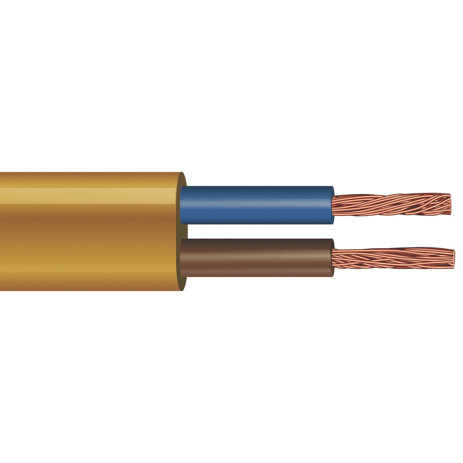 Time 2192Y Gold 2-Core 0.75mm² Flexible Cable 10m Coil (833PY)