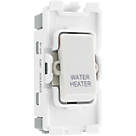British General Nexus 800 Grid 20A Grid DP 'Water Heater' Printed Switch White