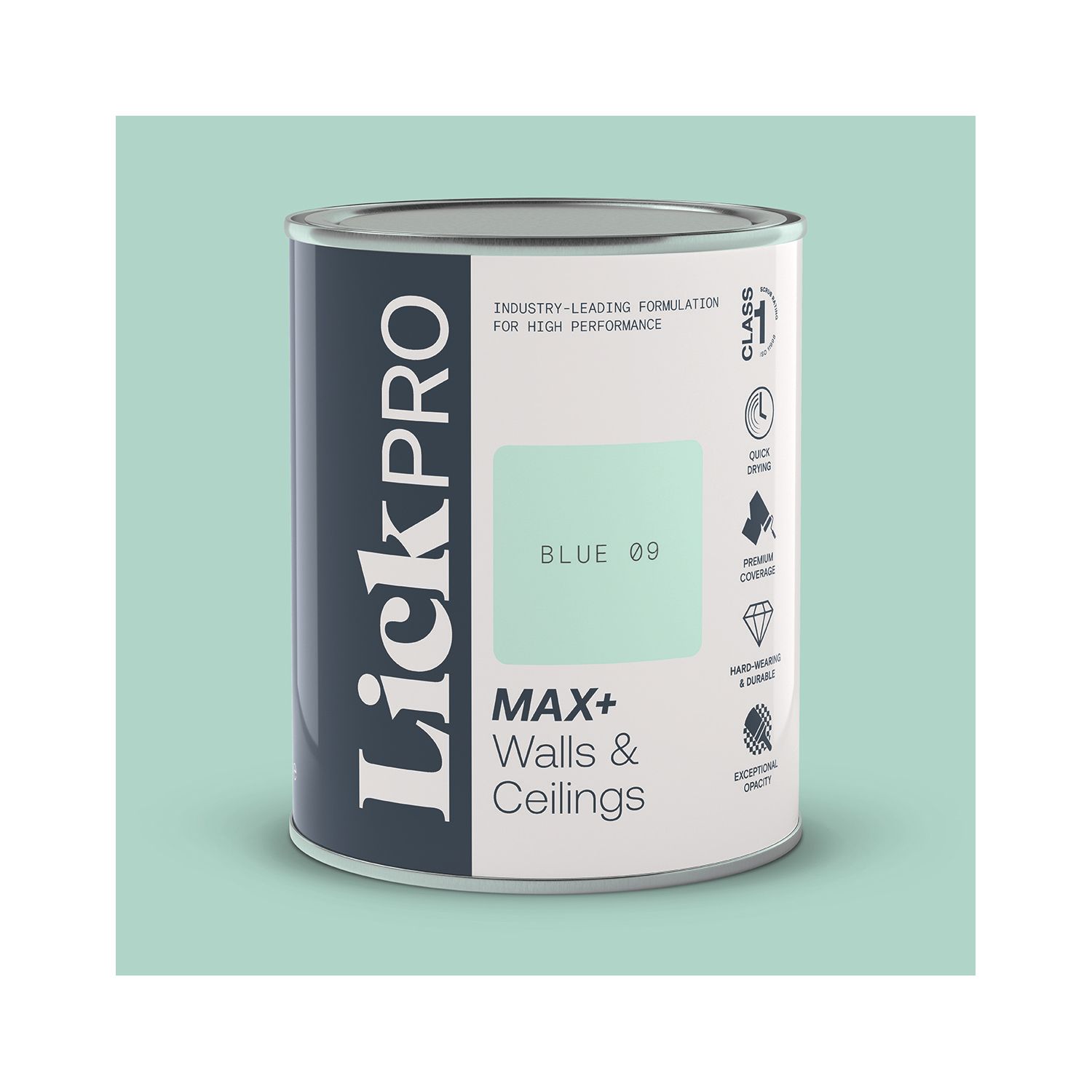 LickPro Max+ 1Ltr Blue 09 Matt Emulsion Paint (833TM)