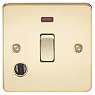 Knightsbridge FP8341FPB 20A 1-Gang DP Control Switch & Flex Outlet Polished Brass with LED