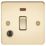 Knightsbridge  20A 1-Gang DP Control Switch & Flex Outlet Polished Brass with LED