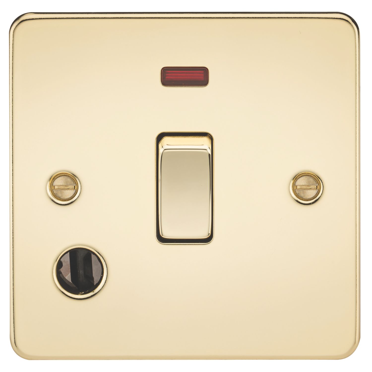 Knightsbridge 20A 1-Gang DP Control Switch & Flex Outlet Polished Brass with LED (833TX)