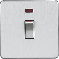 Knightsbridge SF81MNBC 45A 1-Gang DP Control Switch Brushed Chrome with LED