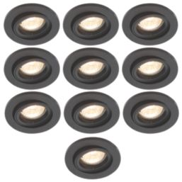 Electralite Yate Adjustable  Fire Rated Downlights Black 10 Pack