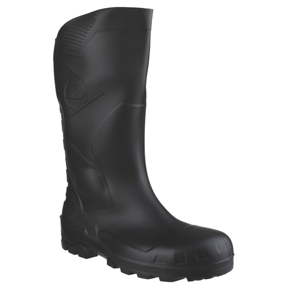Dunlop Devon Safety Wellington Boots - Steel Toe, Anti-Puncture, Slip-Resistant (UK 6.5 / EU 40, Black) - View #3