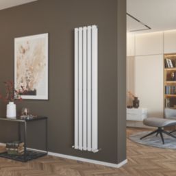 Azur Ilios Duplex 1800mm x 372mm 3864BTU White Vertical Designer Radiator
