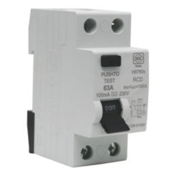 MK Sentry H5760S 63A 100mA 2-Pole A Curve  RCD