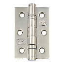 Hafele  Satin Stainless Steel Grade 7 Fire Rated Butt Hinges 76x51mm 2 Pack