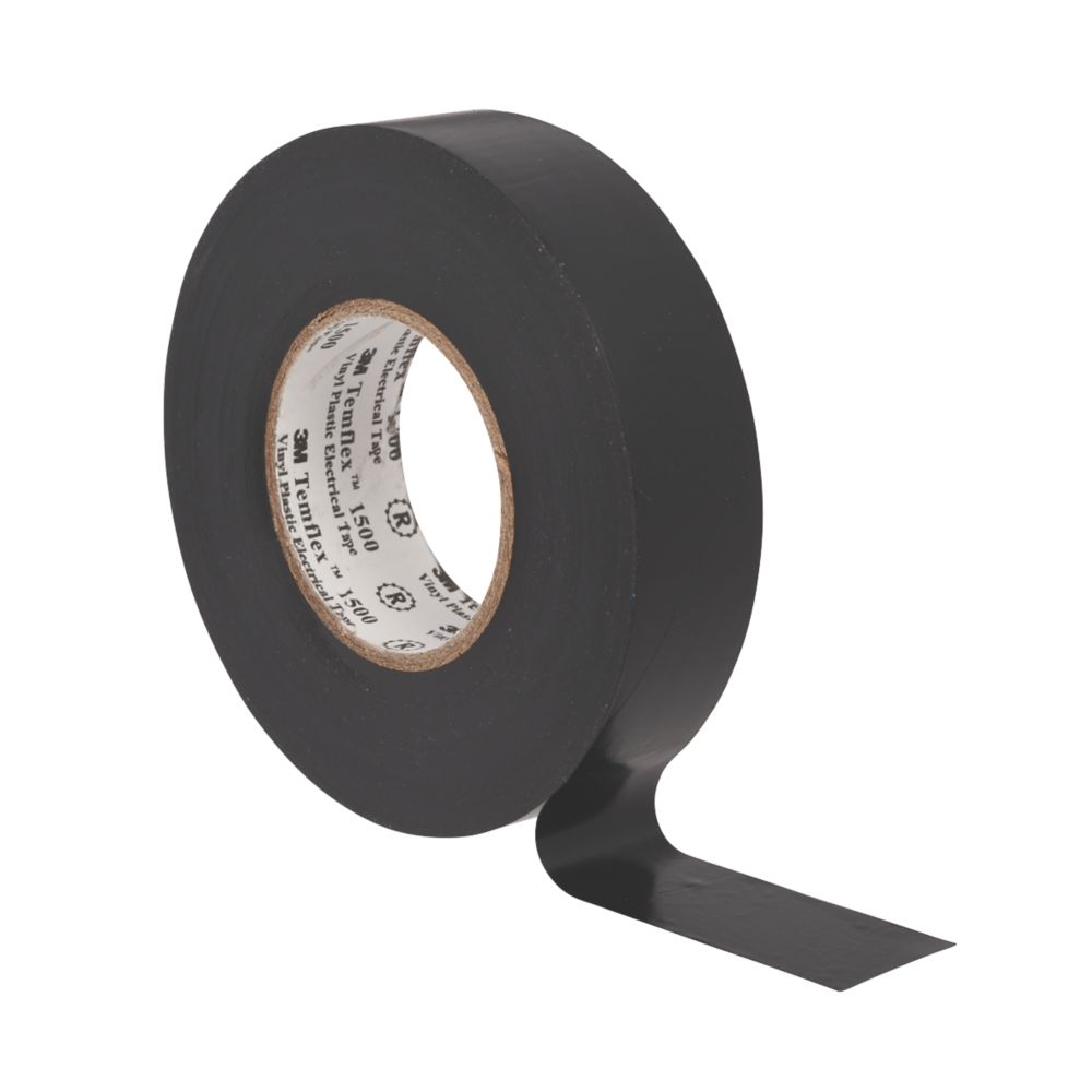 3M Temflex Insulating Tape Black 25m x 19mm Screwfix