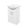 Idaho 2-Door Bathroom Vanity Unit with Ceramic Basin Gloss White 655mm x 435mm x 855mm