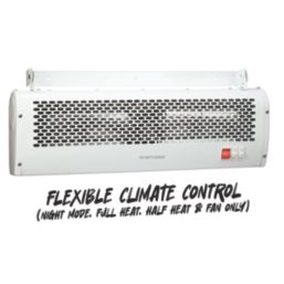 TCP  3kW Electric Wall or Ceiling-Mounted Air Curtain White