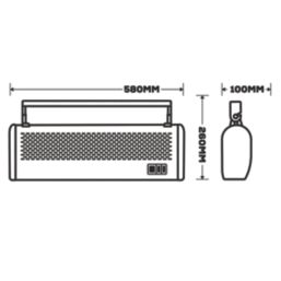 TCP  3kW Electric Wall or Ceiling-Mounted Air Curtain White