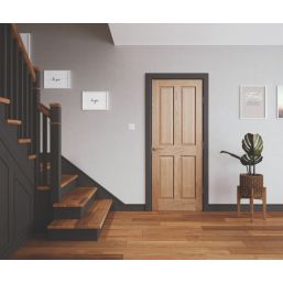 Unfinished Oak Wooden 4-Panel Internal Victorian-Style Door 2032mm x 813mm