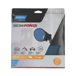 Norton   180 Grit Mesh Wood, Plaster, Plasterboard & Paint Sanding Discs 225mm 5 Pack