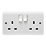 Crabtree Instinct 13A 2-Gang SP Switched Socket White