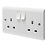 Crabtree Instinct 13A 2-Gang SP Switched Socket White