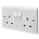 Crabtree Instinct 13A 2-Gang SP Switched Socket White