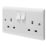 Crabtree Instinct 13A 2-Gang SP Switched Socket White