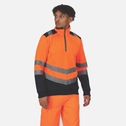 Regatta Pro Hi-Vis 1/4 Zip Fleece Orange/Navy Small 41" Chest