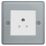 British General  2A 1-Gang Unswitched Metal Clad Round Pin Socket Grey with White Inserts