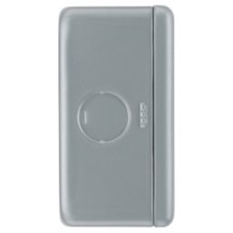 British General  2A 1-Gang Unswitched Metal Clad Round Pin Socket Grey with White Inserts