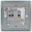 British General  2A 1-Gang Unswitched Metal Clad Round Pin Socket Grey with White Inserts