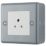 British General  2A 1-Gang Unswitched Metal Clad Round Pin Socket Grey with White Inserts