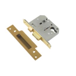 ERA  Polished Brass Euro Sashlock 76mm Case - 56mm Backset