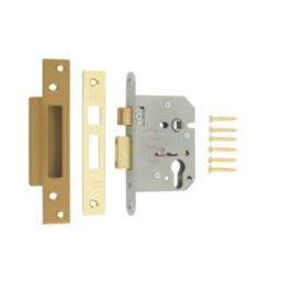 ERA  Polished Brass Euro Sashlock 76mm Case - 56mm Backset
