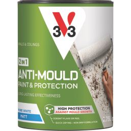 V33  750ml Pure White Matt Anti Mould  Paint