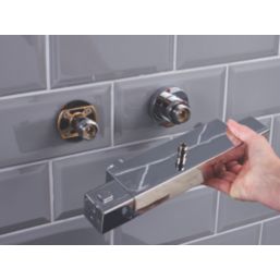 Bristan Craze Rear-Fed Exposed Chrome Thermostatic Bar Mixer Shower with Adjustable Riser Kit & Diverter