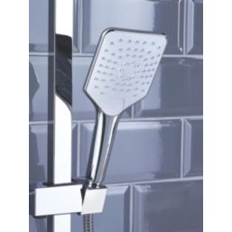 Bristan Craze Rear-Fed Exposed Chrome Thermostatic Bar Mixer Shower with Adjustable Riser Kit & Diverter
