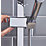 Bristan Craze Rear-Fed Exposed Chrome Thermostatic Bar Mixer Shower with Adjustable Riser Kit & Diverter