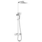 Bristan Craze Rear-Fed Exposed Chrome Thermostatic Bar Mixer Shower with Adjustable Riser Kit & Diverter