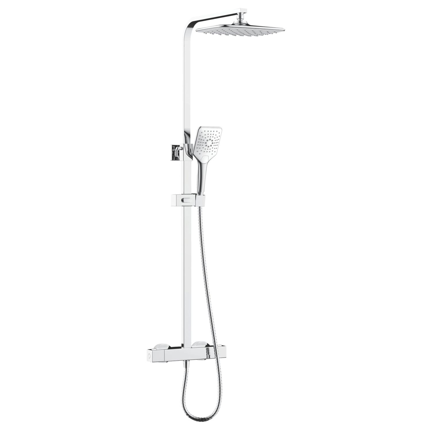 Bristan Craze Rear-Fed Exposed Chrome Thermostatic Bar Mixer Shower with Adjustable Riser Kit & Diverter (834RH)