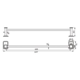 Swirl Caldew Bathroom Towel Rail Chrome 647mm x 83mm x 72mm