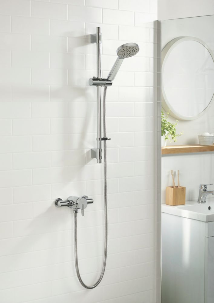 Bristan Sonique Rear-Fed Exposed Chrome Thermostatic Mixer Shower - Screwfix