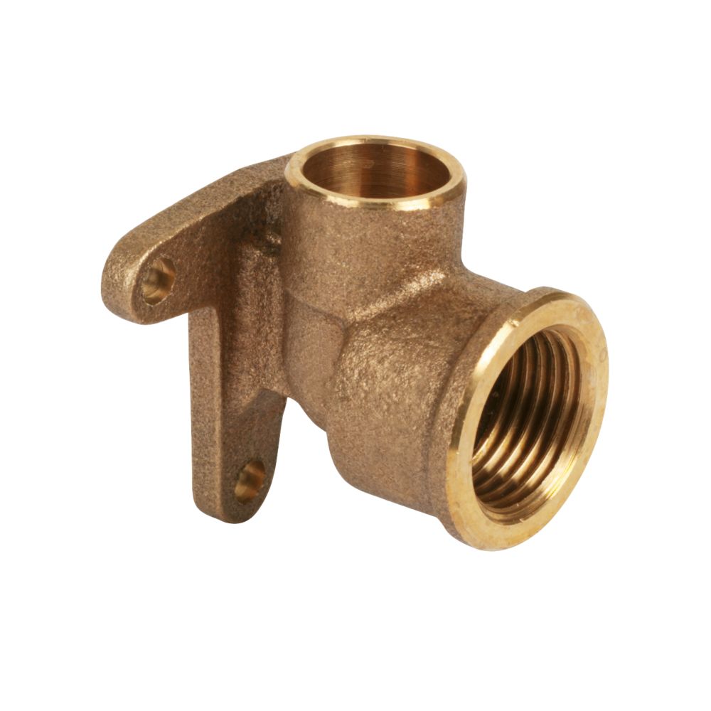 Endex Brass End Feed Adapting 90° Wall Plate Elbow 15mm x 1/2" Screwfix
