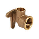 Endex  Brass End Feed Adapting 90° Wall Plate Elbow 15mm x 1/2"