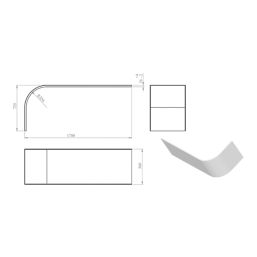 Georgia Curved Front Panel for J-Shaped Bath 1700mm White Gloss