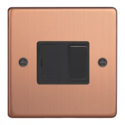 Varilight  13A Switched Fused Spur  Brushed Copper with Black Inserts