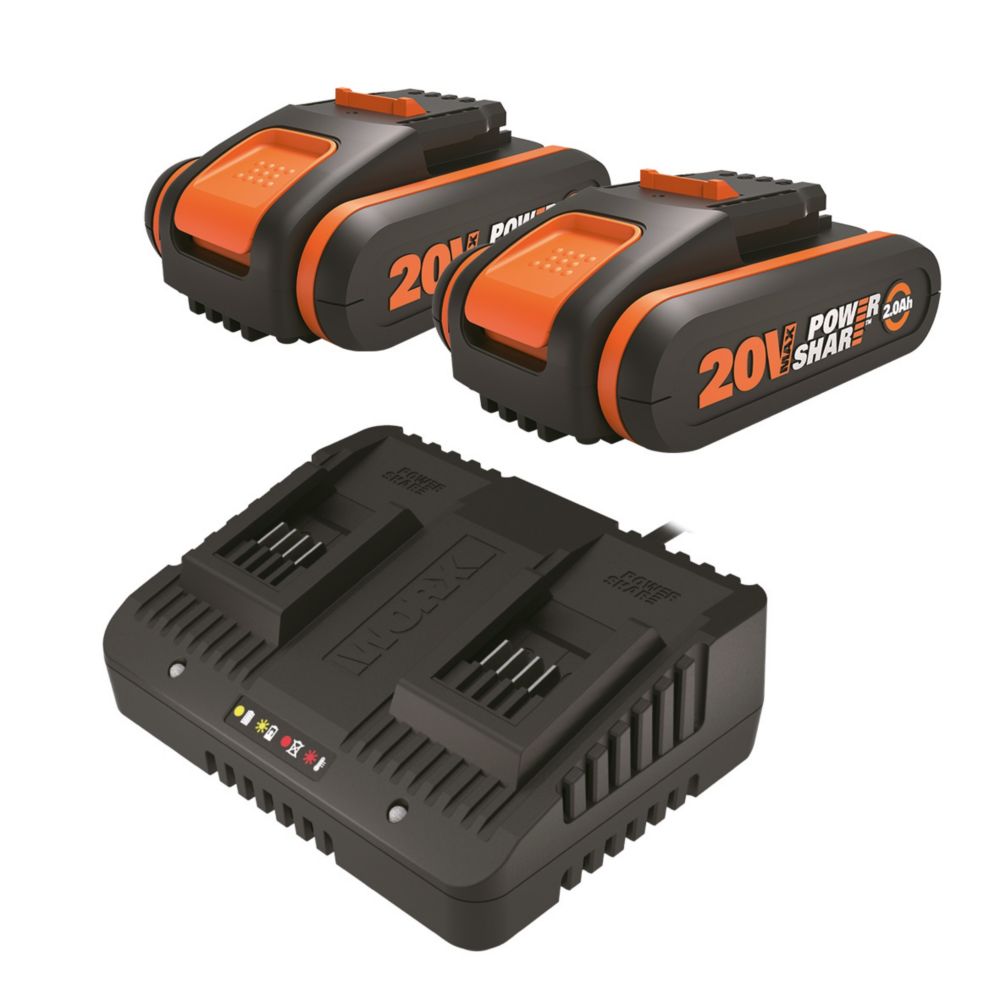 Worx WG183E 40V 2 x 2.0Ah Lithium PowerShare Cordless Grass