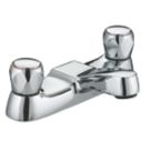 Bristan Club Chrome-Plated 71mm Deck Mounted Round Head 2 Tap Holes Bath Mixer Tap
