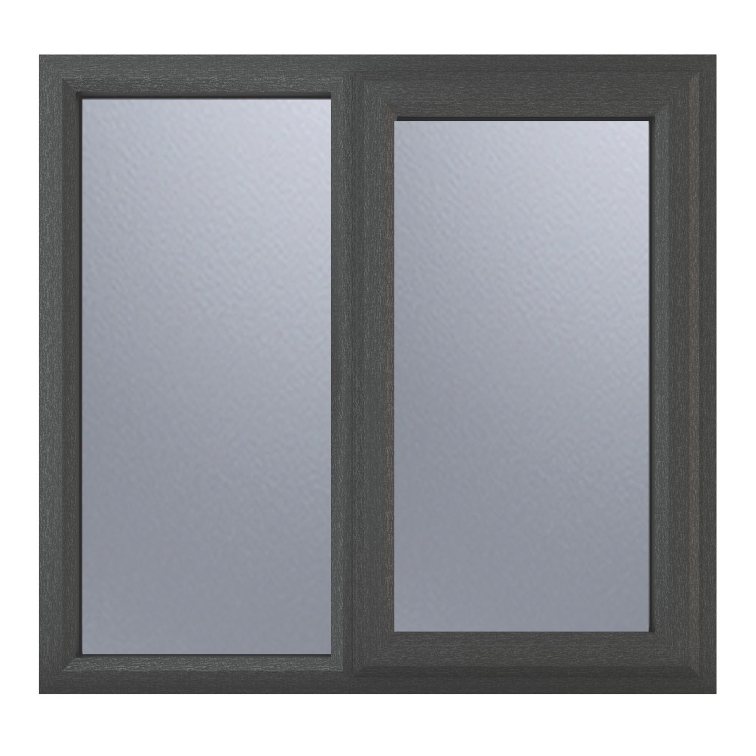 Crystal Right-Hand Opening Obscure Triple-Glazed Casement Anthracite on White uPVC Window 1190mm x 1190mm (835JM)