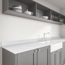 Wilsonart Matt White Stone Effect Compact Laminate Upstand 3000mm x 95mm x 12mm