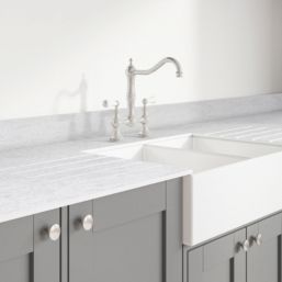 Wilsonart Matt White Stone Effect Compact Laminate Upstand 3000mm x 95mm x 12mm