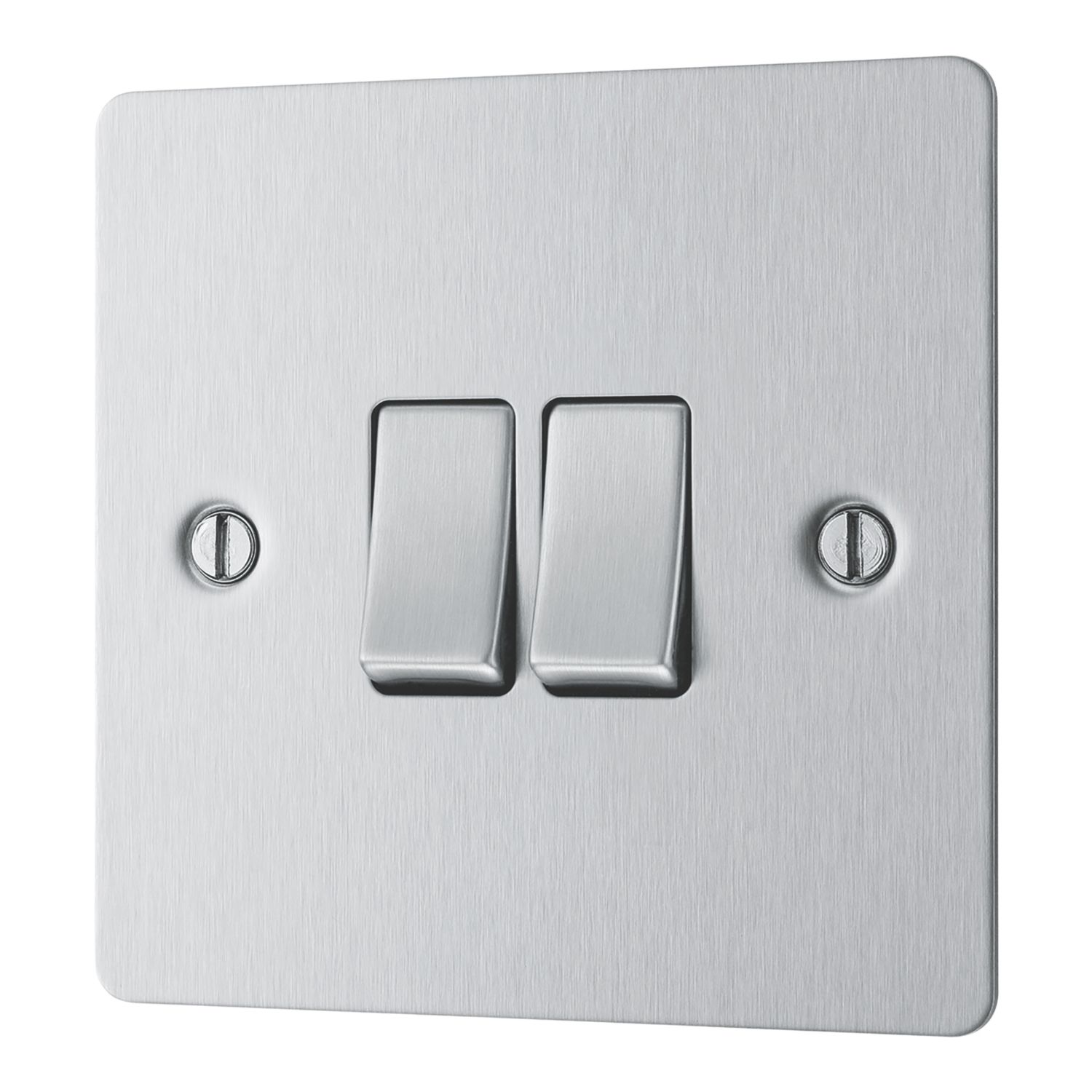 LAP 20A 16AX 2-Gang 2-Way Light Switch Brushed Stainless Steel (835PN)