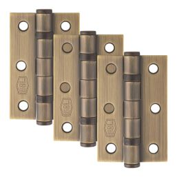 Smith & Locke Skiddaw Door Handle, Latch & Hinge Set Antique Brass 6 Pcs